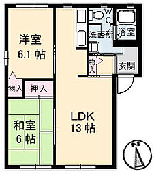 高松琴平電気鉄道長尾線 木太東口駅 徒歩9分の賃貸アパート 1階2LDKの間取り