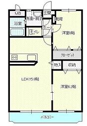 高松琴平電気鉄道長尾線 元山駅 徒歩11分の賃貸マンション 2階2LDKの間取り