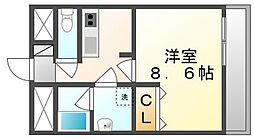 高松琴平電気鉄道志度線 今橋駅 徒歩3分の賃貸マンション 4階1Kの間取り
