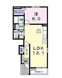 JR予讃線 海岸寺駅 徒歩4分の賃貸アパート 1階1LDKの間取り