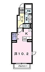 JR瀬戸大橋線 坂出駅 徒歩30分の賃貸アパート 1階1Kの間取り