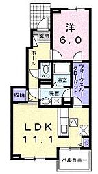 JR予讃線 讃岐塩屋駅 徒歩6分の賃貸アパート 1階1LDKの間取り
