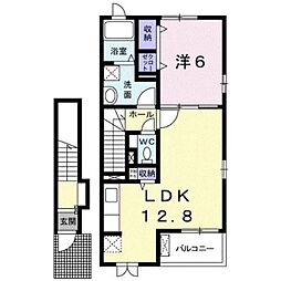 高松琴平電気鉄道長尾線 元山駅 徒歩7分の賃貸アパート 2階1LDKの間取り