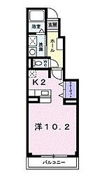 JR予讃線 みの駅 徒歩22分の賃貸アパート 1階ワンルームの間取り