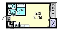 サンシャンテ西内町 ワンルームの間取図画像