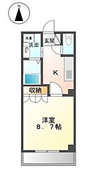 プリオール 1Kの間取図画像