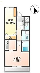 ブルーリッジ 1LDKの間取図画像