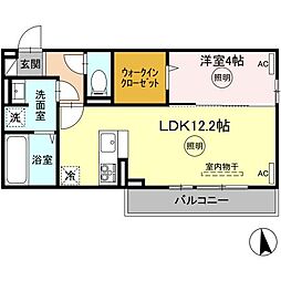 カルテットD 1LDKの間取図画像