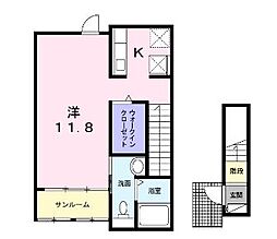 ガーデンハウスMA 1Kの間取図画像