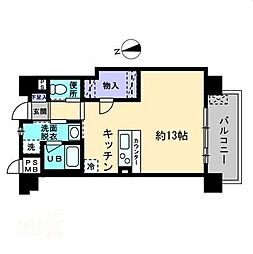 リヴェール ワンルームの間取図画像