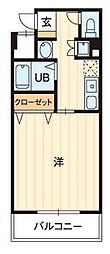 リミエール野口 1Kの間取図画像