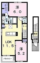 キャッスルC 2LDKの間取図画像