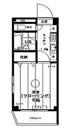 イーストシティタワーズ 1Kの間取図画像