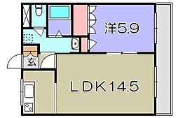 Green Village 2階1LDKの間取り