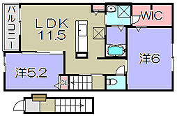 パラシオ2 2LDKの間取図画像