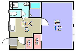 ヴィラ・シメノ 1DKの間取図画像