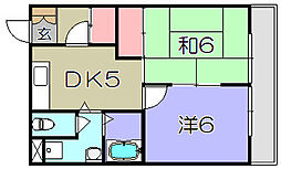 ヴィラ・シメノ 2DKの間取図画像