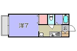 フローラルヤングハイツ 1Kの間取図画像