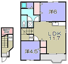 シャン・ド・フルール  ｜ 滋賀県東近江市中小路町（賃貸アパート2LDK・2階・58.12㎡） その2