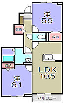 アクア　リージョン  ｜ 滋賀県愛知郡愛荘町愛知川（賃貸アパート2LDK・1階・53.93㎡） その2