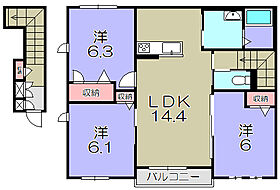 滋賀県東近江市躰光寺町（賃貸アパート3LDK・2階・73.31㎡） その2