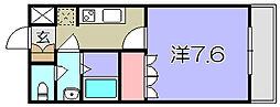 シャトーグリーン2 1Kの間取図画像