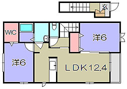 ジェルメ　フルール 2階2LDKの間取り