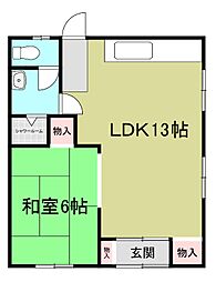 アイエスビーハイツ 1LDKの間取図画像