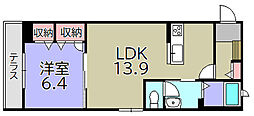 アーバンプロムナードIII 1LDKの間取図画像