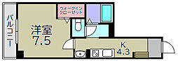 アーバンプロムナードIII 1Kの間取図画像