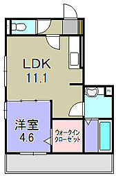 アイル東近江 1LDKの間取図画像
