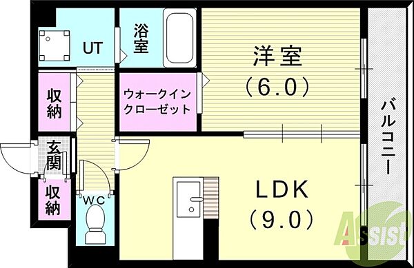 ソレイユ硯 ｜兵庫県明石市硯町1丁目(賃貸アパート1LDK・3階・40.70㎡)の写真 その2