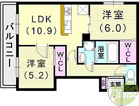 ブリランテ三川口町  ｜ 兵庫県神戸市兵庫区三川口町1丁目（賃貸アパート2LDK・1階・55.20㎡） その2