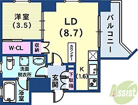 L.TOAST KOBE  ｜ 兵庫県神戸市中央区御幸通3丁目（賃貸マンション1LDK・7階・34.46㎡） その2