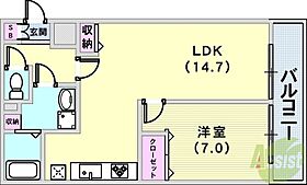 パルシオ三宮フラワーロード  ｜ 兵庫県神戸市中央区浜辺通6丁目（賃貸マンション1LDK・10階・46.58㎡） その2