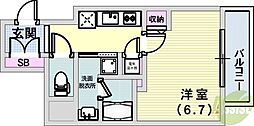 アドバンス神戸アルティス 1Kの間取図画像