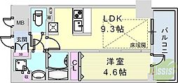 プレサンスTHE神戸 1LDKの間取図画像
