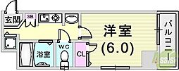 プレサンス神戸裁判所前 1Kの間取図画像