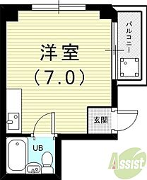 岡山マンション ワンルームの間取図画像