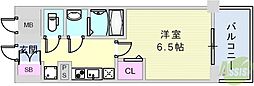 プレサンスTHE神戸 1Kの間取図画像