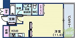 アーバネックス神戸駅前 1Kの間取図画像