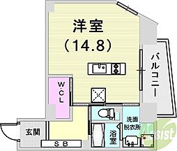 OZCASA ワンルームの間取図画像