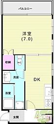 クィーンマンション 1DKの間取図画像
