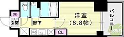 プレサンスハーバーランドアンド・シー 1Kの間取図画像