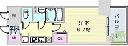プレサンスTHE神戸 1Kの間取図画像