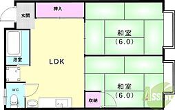 ドルフェスマツバヤシ 2DKの間取図画像