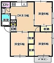 ベルウェル鼎  ｜ 長野県飯田市鼎中平（賃貸アパート3DK・2階・57.05㎡） その2