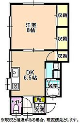 リポージシンエツA 1DKの間取図画像