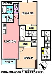 エッセ・アリエッタ 2LDKの間取図画像
