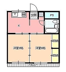 松ビル 2Kの間取図画像